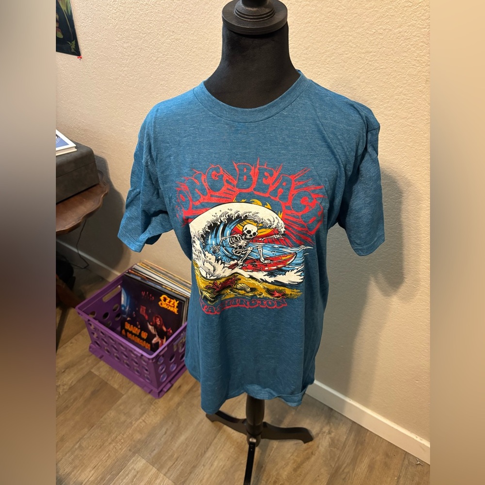 Long Beach, WA Blue Graphic Tee